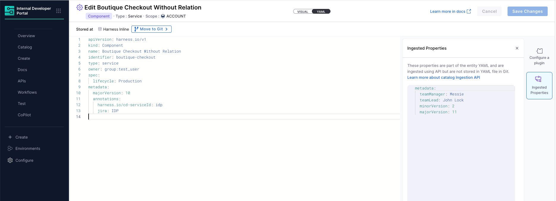 Ingested Metadata View