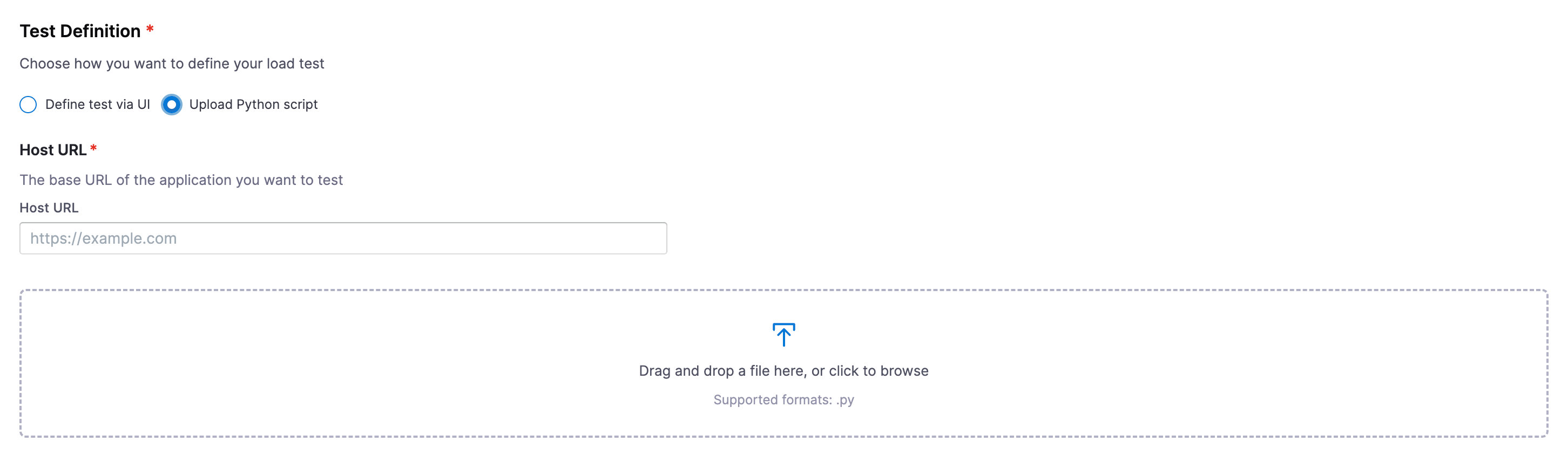 Upload Python script